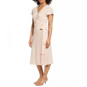 Halogen Crossover Short Sleeve Wrap Dress Size Medium NWT